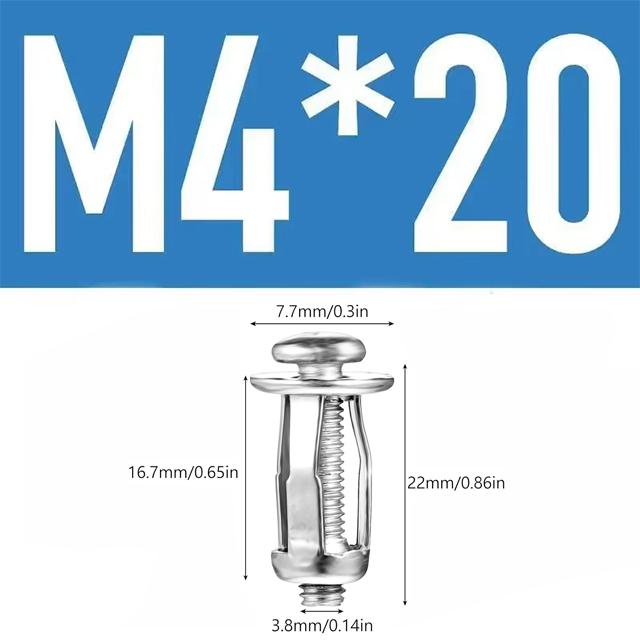 

30pcs M4M5M6Jack Nuts Screw Petal Screw Anchors Petal Expansion Plugs for Curtain Expansion Clamp Petal Rivet Lock Jack Nut Bolt 30PCS