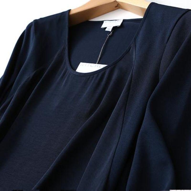 Foreign Trade Export Whole Order Imitation Satin Patchwork Drape Comfortable Long Sleeve Round Neck Pullover Bottoming Shirt Women's T-shirt