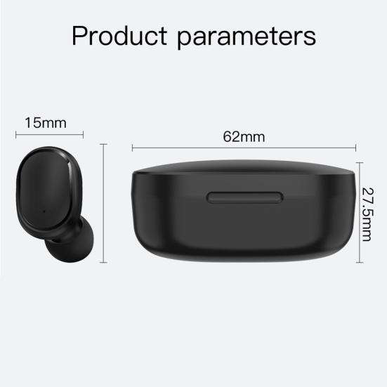 E6S Wireless 6D Stereo V5.0 Bluetooth-compatible In-ear Earbuds Sports Earphones with Mic