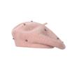 Women S Wool Beret Hat With Rhinestones Vintage Multi Color Face Slimming