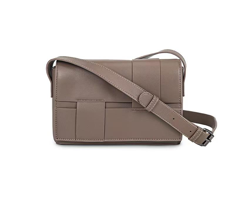 2025 Trendy PU Woven Crossbody Shoulder Bag хаки