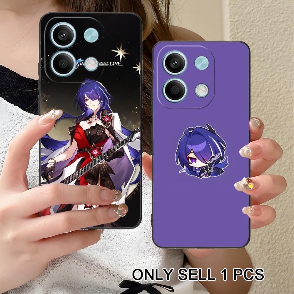 HSR Acheron Matte TPU Mobile Phone Case for Xiaomi Redmi Note 14 13 12 11 S Pro Plus 4G 5G Colorful Printing Cover