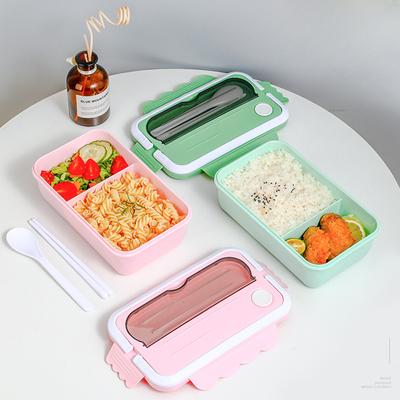 Divided Food Grade Rectangular Student Lunch Box Leakproof Seal Can Be Microwave Heated Office Lunch Box