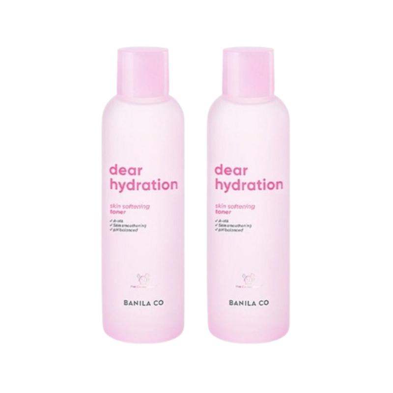 BANILA CO Dear Hydration Skin Softening Toner 200ml x2 – Pink Moisture Toner with AHA & Aquaxyl 200ml 2ea
