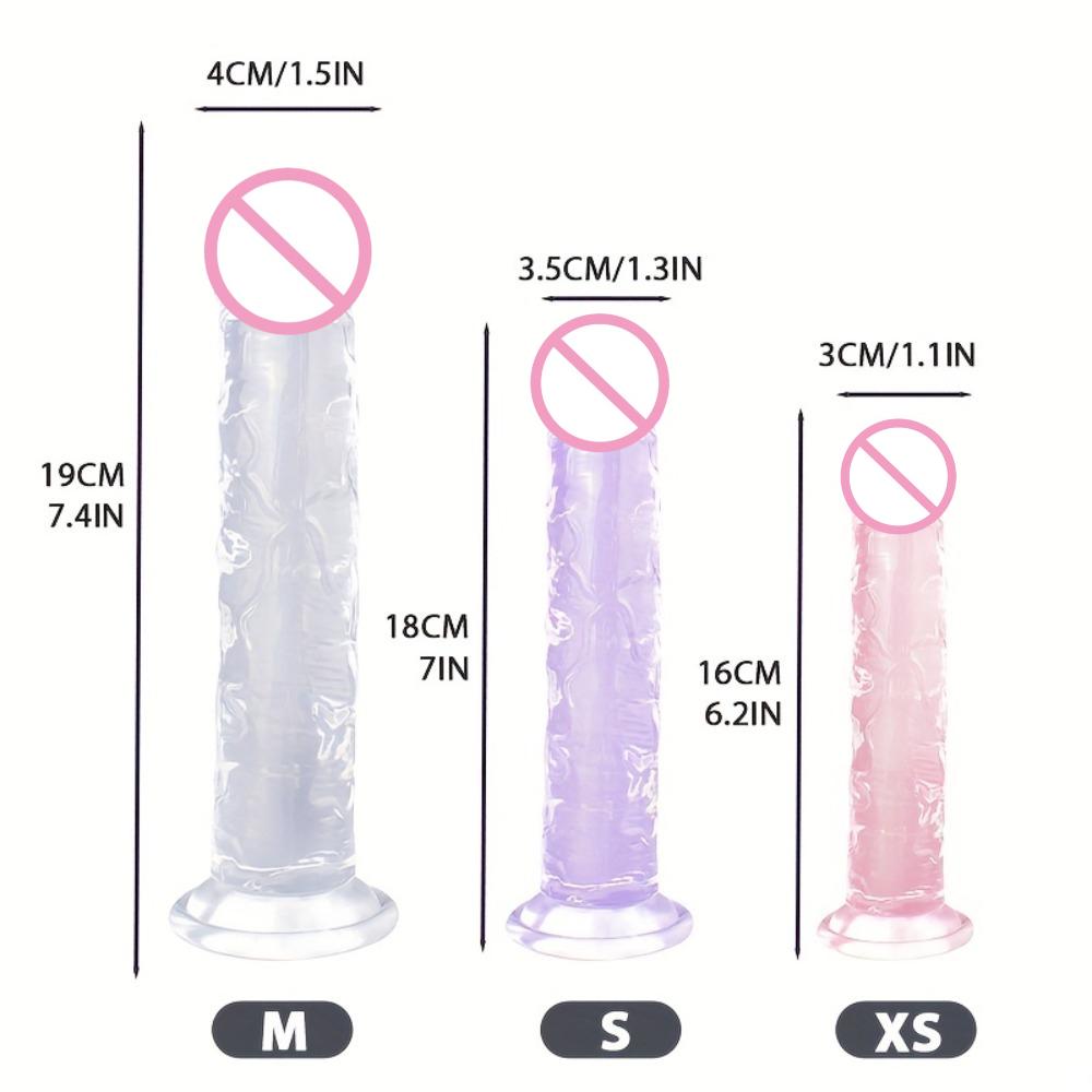 Large Crystal Clear Jelly Realistic Dildo Penis Dick Anal Plug Vaginal Anal Stimulation Suction Cups Masturbator Adult Sex Toys