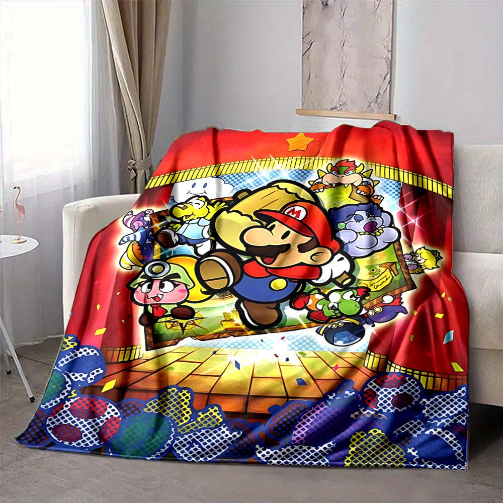 

1 шт. Мягкое и теплое фланелевое одеяло Mario Party, Универсальное плед-одеяло для дивана, дивана, офиса, кровати, кемпинга, путешествий 80x120cm