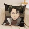 L-Levi Ackermans Anime Cushion Cover Silky Short Plush Invisible Zipper Dustproof Sofa Pillow Case For Home Decor