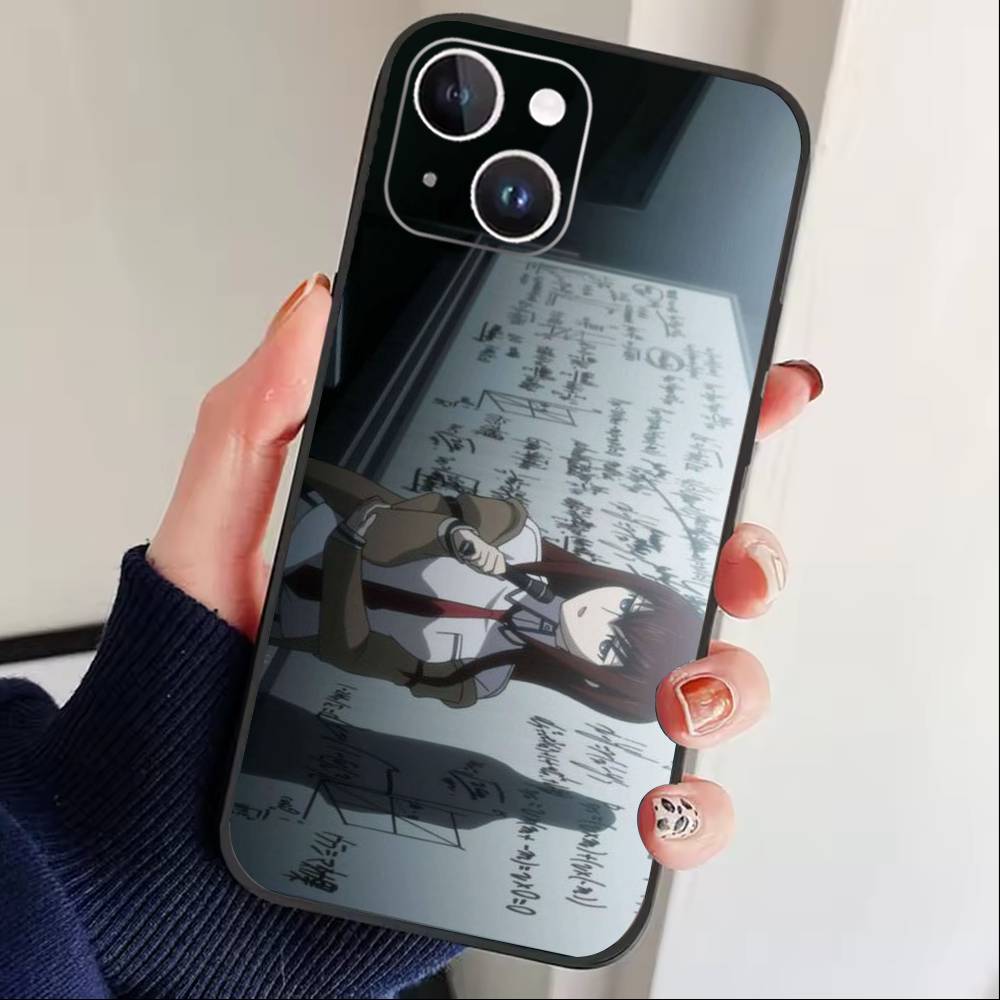 STEINS GATE D-Rintaro O-Okabe Phone Case For iPhone 17 16 15 14 13 12 Max Plus Silicone Black Cover