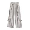 Women's 2025 Military Green Straight-Leg High Waist Cuffed Casual Pants
