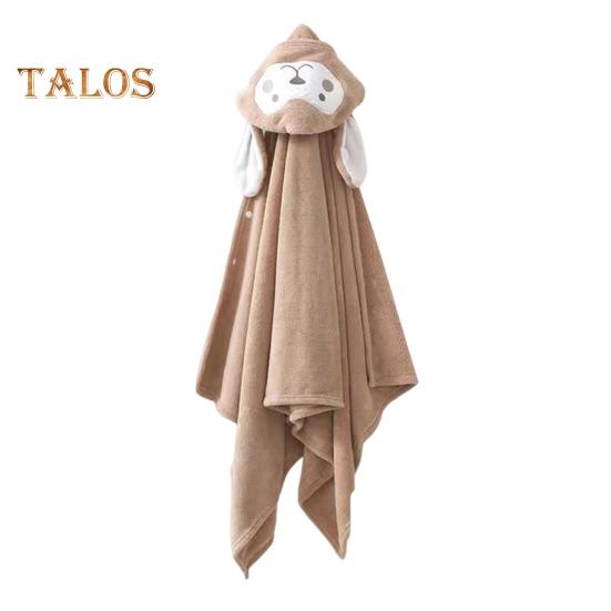 Asciugamano con Cappuccio per Bambino Abito da Bagno Assorbente con Bottoni Mantello Animale Cartone Animato Velluto di Corallo per Bambine Bambini Neonati Uso Domestico Piscina