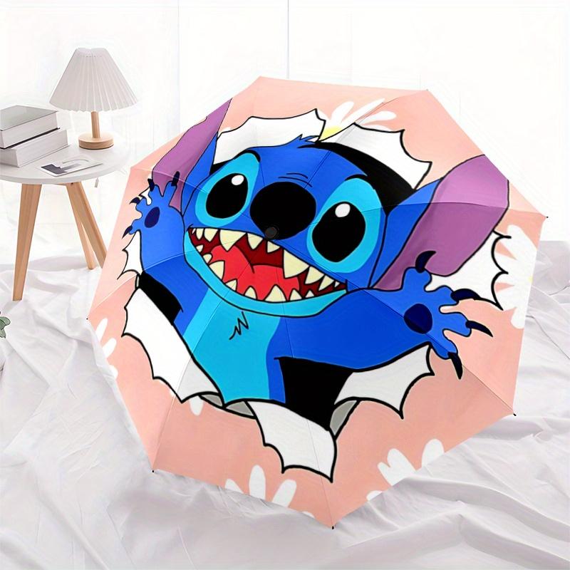 

1pc Stitch Breaking Through Paper Umbrella: Automatic Opening & Closing, Portable 3-Fold Design, 8-Bone Iron Frame, Outdoor Umbrella, Ideal
