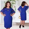 Damska Modna Sukienka Plus Size 6XL z Wycięciami, Krótkim Rękawem, Jednokolorowa, Dla Swobodnego Stylu**