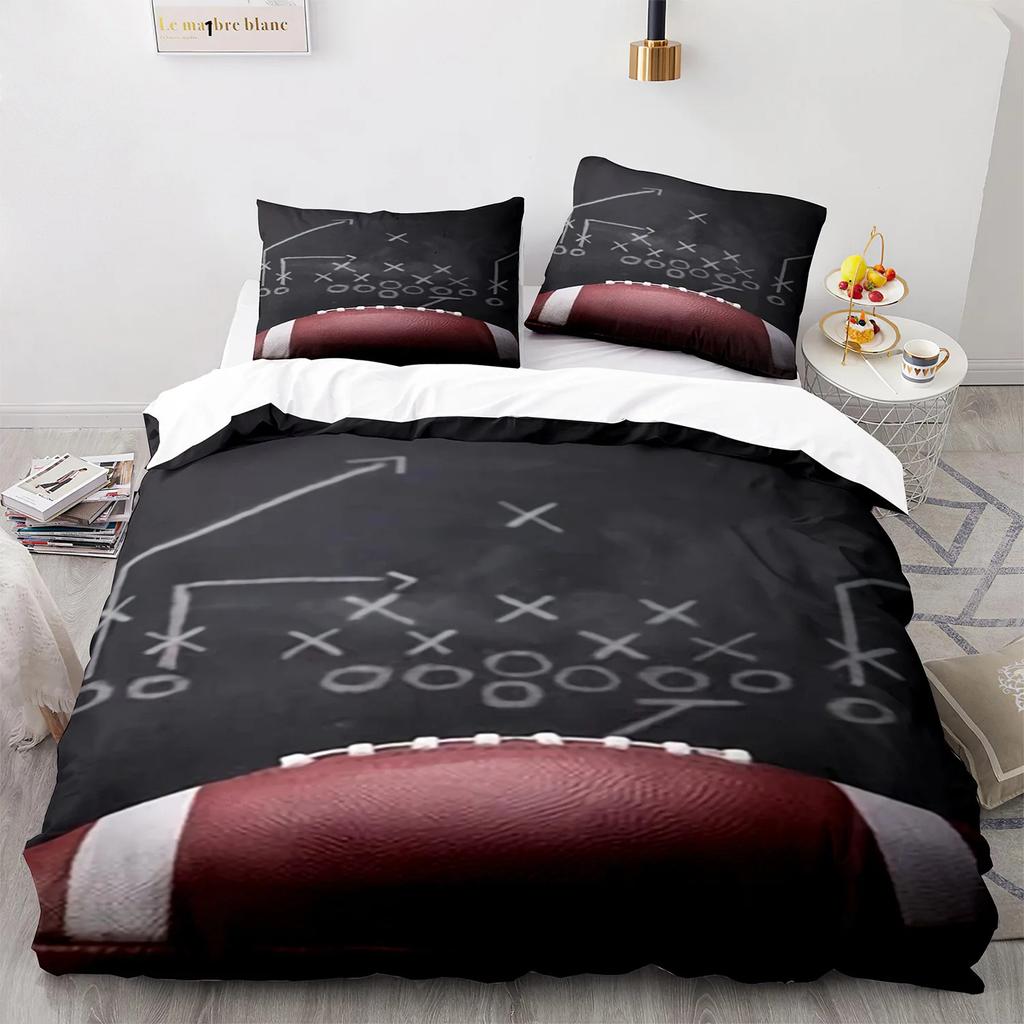 Premium Football Duvet Cover For Boys Girls Burning Football Microfiber Sports Games Theme Soft King Size Quilt Cover