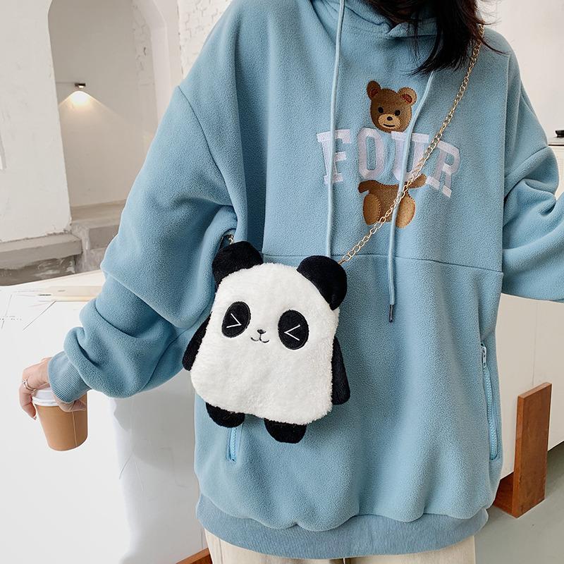 

Плюшевая сумка новая женская сумка средняя модная мультяшная цепочка на плечо сумка-мессенджер