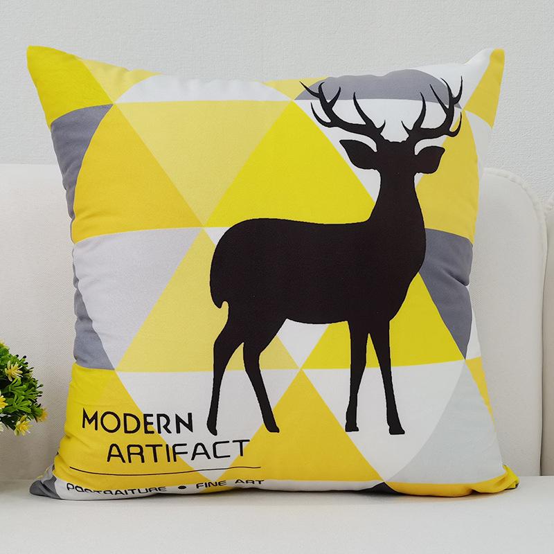 

45x45 см Подушка с надписью Лось, украшение наволочка, чехол для автомобильной подушки, черный, желтый, модный домашний декор для гостиной, спальни 40x40cm
