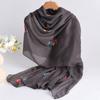 Spring Summer New Lightweight Breathable Cotton Linen Embroidery Scarf Ethnic Style Fashionable Soft Women'S Sunscreen Scarf