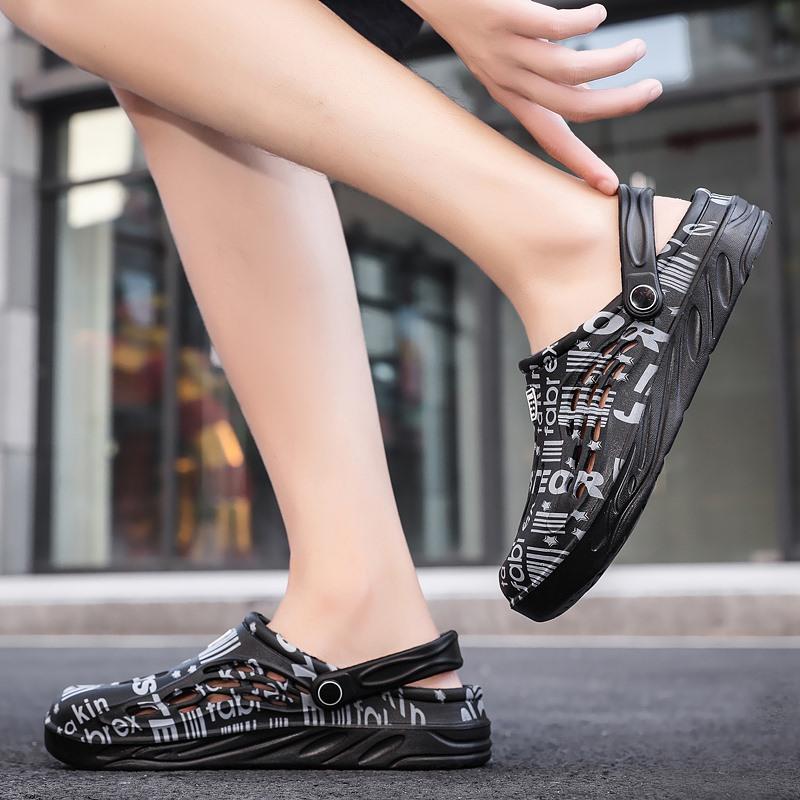 Sandalias de Plataforma para Hombre de Verano Chanclas de Playa Zapatos de Hombre Transpirables Huecos Calzado Slip-on para Jardín Chanclas para Hombre Zapatillas de Interior