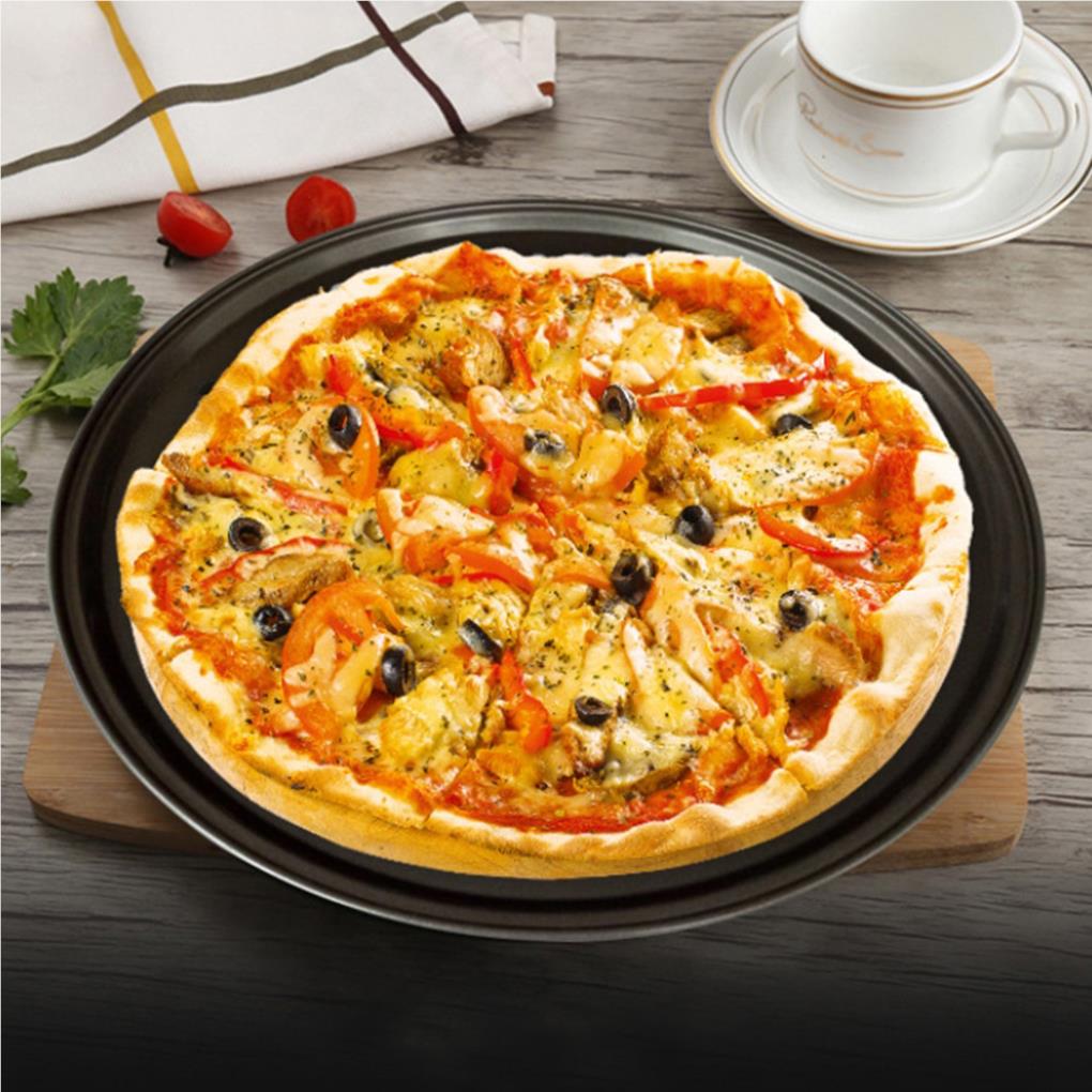Pizza Crisper Net Cold-rolled Sheet Baking Accessories Non-stick Round Oven Pan Tray Kitchen Supplies Perforated Bakeware