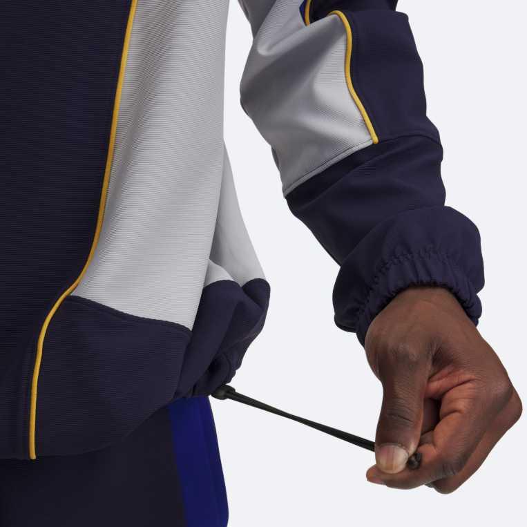 Under Armour Best Level Tricot Comfortable Skin-Friendly Trendy Color Block Brand Logo Jacket Men Jacket Navy-Blue 6000655-410