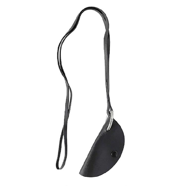 Stylish Leather Glasses Storage Bag Pendant Necklace Keychain Hanging Accessory Elegant Bags with Protective Flap