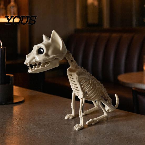 Decoración Duradera de Esqueleto de Halloween Esqueleto de Animal, Pez Pájaro Araña Serpiente Gato Realista Modelo de Calavera Reutilizable para Fiesta, Casa Embrujada, Escena de Cementerio