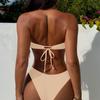 Two Piece Women's Sequins Bikini Sets O-Ring -color Sexy Strapless Bikini