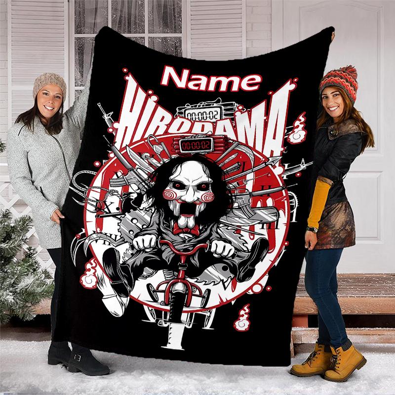 Personalized Custom Name Blanket - Billy the Puppet Print Design,Blanket for Sofa,Bed,Travel,Camping - Soft and Warm, Great Gift
