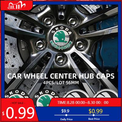Samolepka na auto 4ks Krytky středů kol auta Samolepky Kryt emblému ráfku Pro Skoda Octavia Fabia Rapid Superb Yeti Enyaq Kodiaq Kamiq