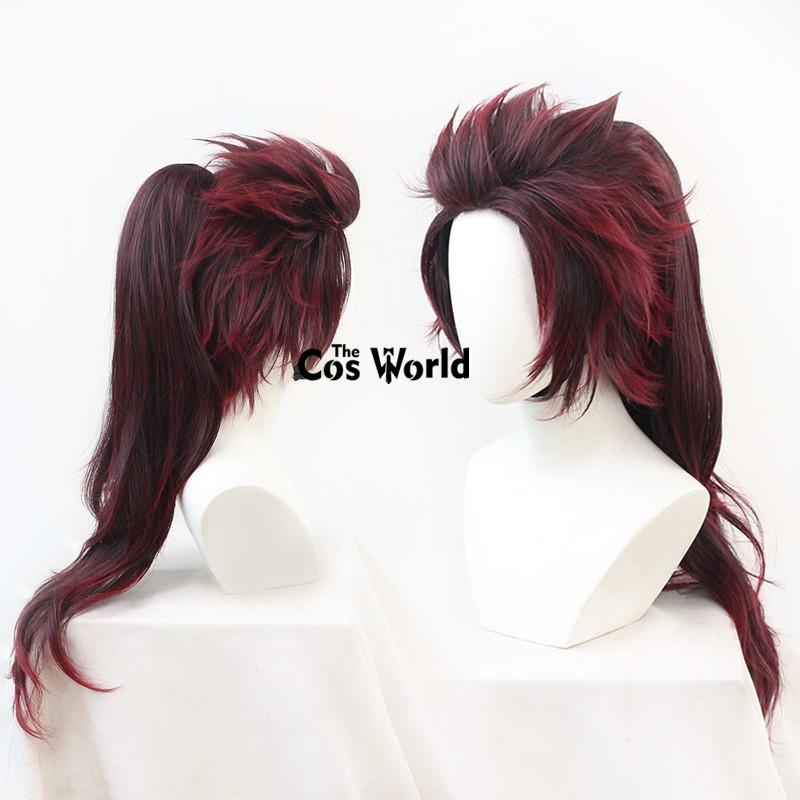 Kamado Tanjiro Halloween Anime Cosplay Wigs Fiber Heat Resistant Synthetic Hair + Wig Cap