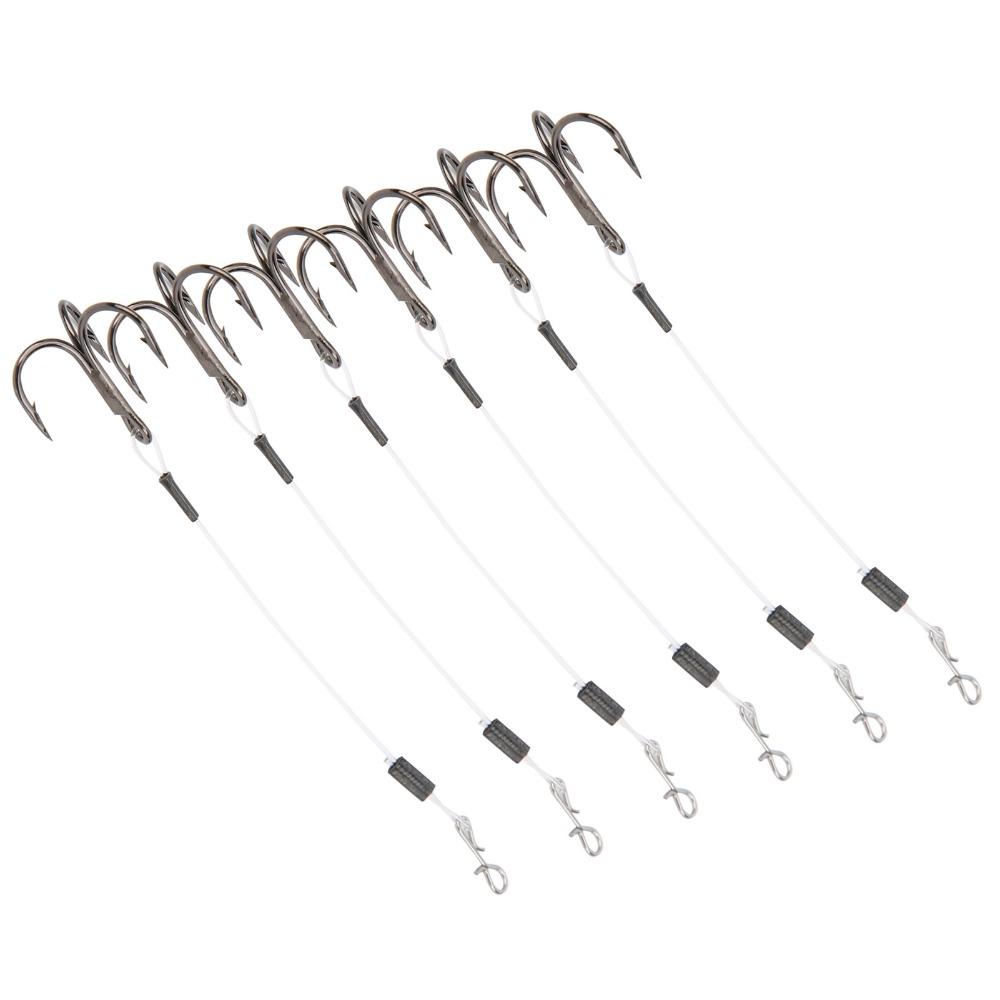 6PCS Durable Stainless Steel Fishing Hooks 10cm Length Lightweight Bait Hooks Treble Hooks Fishing Accessory