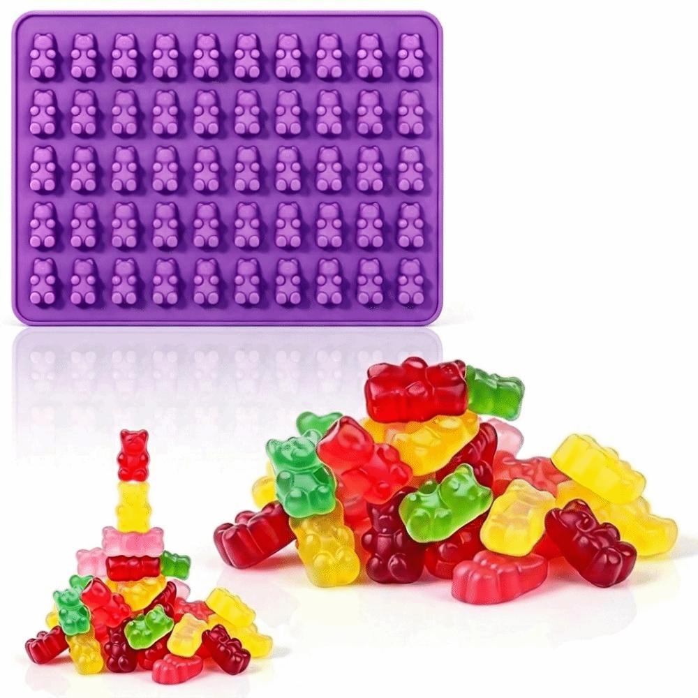 50 Cells Gummy Molds Trays Food-Grade Silicone Heat-Resistant Chocolate Molds DIY Reusable Candy Molds Kitchen Tools