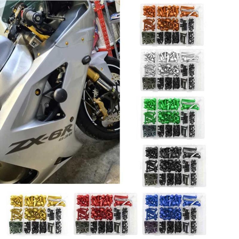 193Pcs Motorcycle Universal Fairing Bolt Kit Screws Fasteners Fixing Sportbike