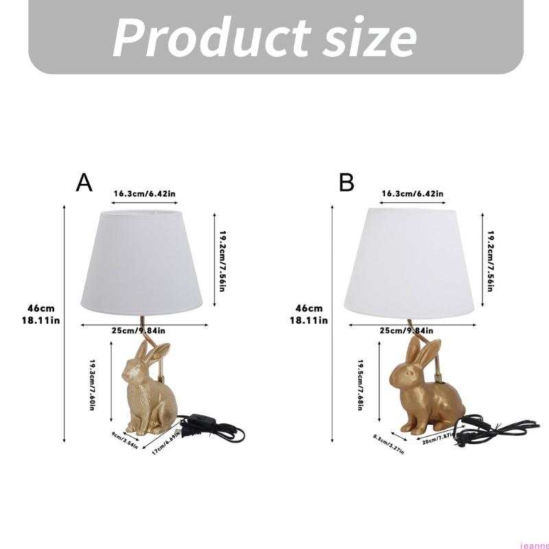 Elegant Rabbits Table Lamps with Retro Design Artistic Bedside Light for Bedroom Nightstand and Living Room Decorating