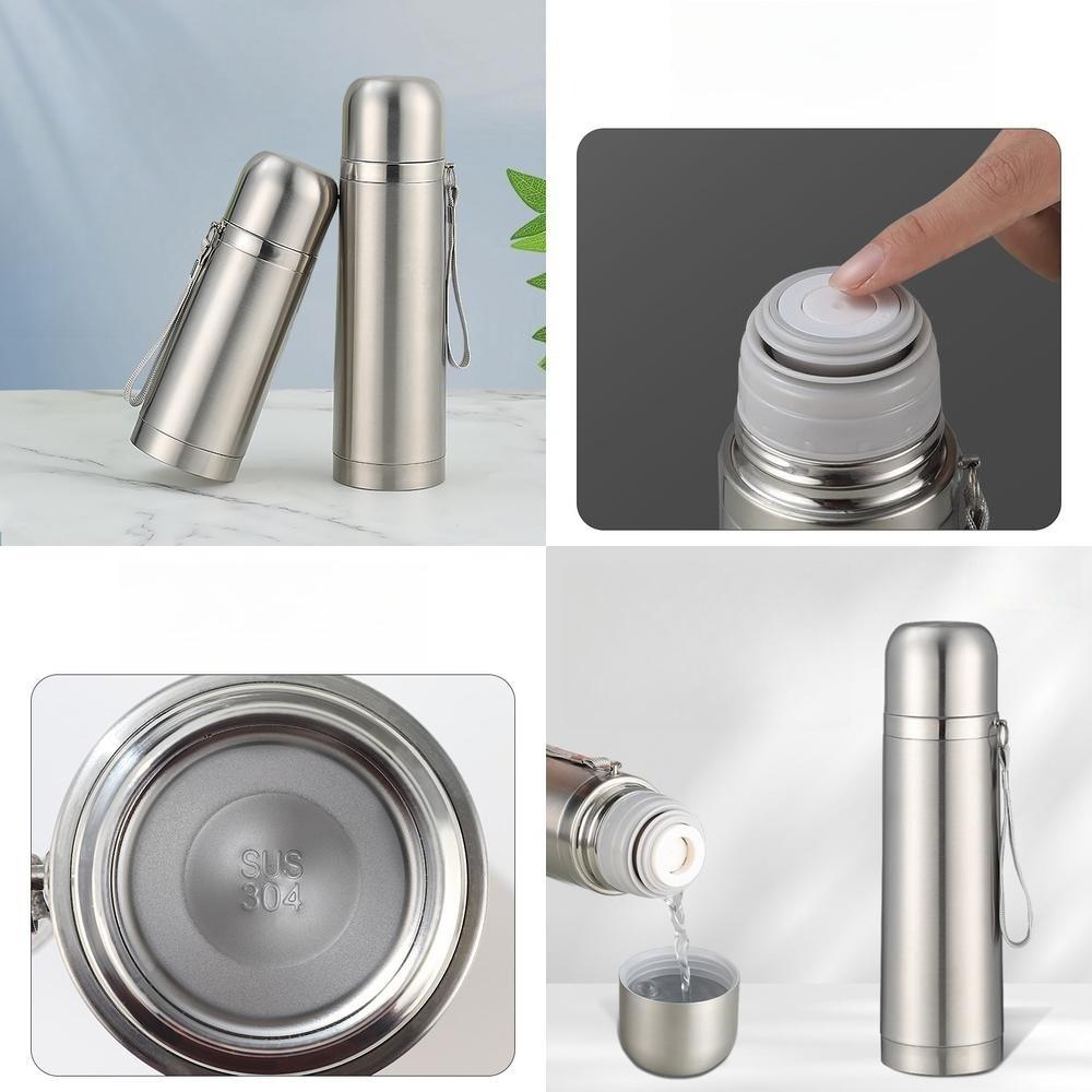 350/500/750/1000ml 304 Stainless Steel Bullet Insulated Cup Double Layer Vacuum Sports Water Bottle Outdoor Portable Kettle