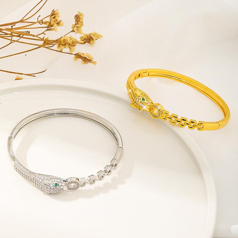 High-end Temperament Copper Real Leopard Bracelet Fashionable Versatile Bracelet