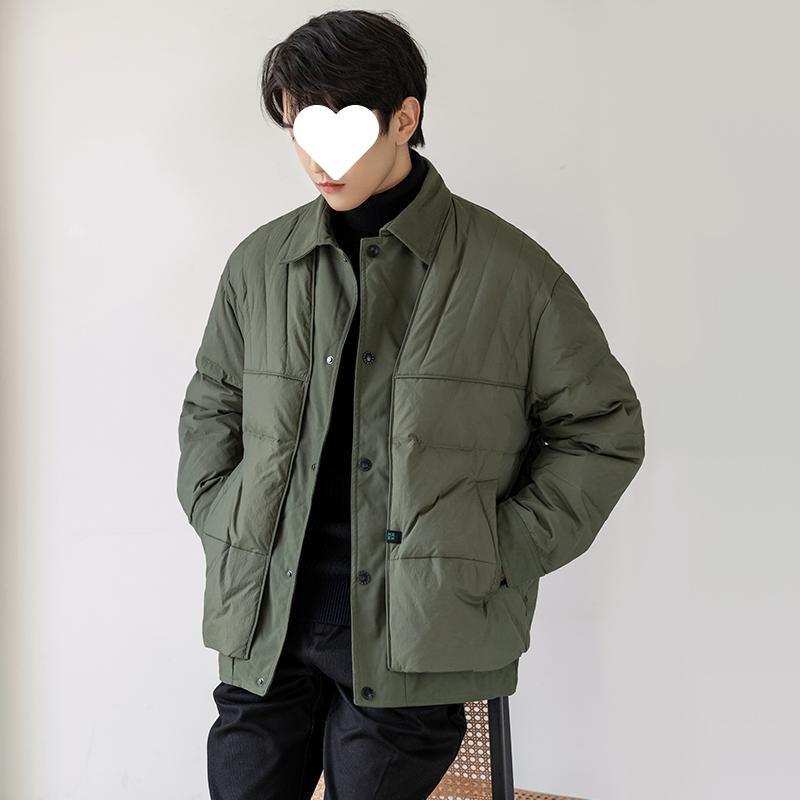 Fake Two-piece Light White Duck Down Jacket Men's New Autumn and Winter Loose Thickened Short Jacket