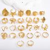 Real Gold Plated Sea Animal Ring Open Adjustable Stainless Steel Rings For Women Men Accessories PVD Ocean Beach Jewelry Anillos