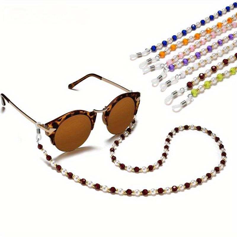 1Pc 27.56inch Vintage Colorful Beaded Glasses Chain Women's Eyeglasses Lanyard Neck Chain Colored Eyeglasses Strap Glasses Acces