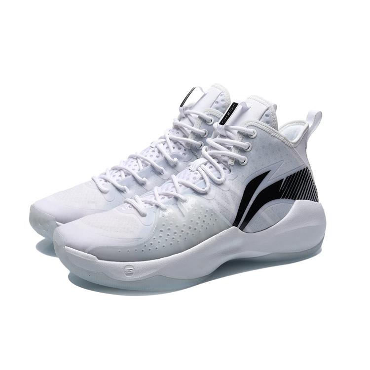 Li Ning Combat Hi Basketballschuhe Herren Mittelhoch Weiß/Schwarz ABAR059-6