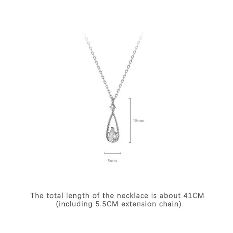 Simple Alloy Water Droplets Pendant Necklace For Woman Jewelry Gifts