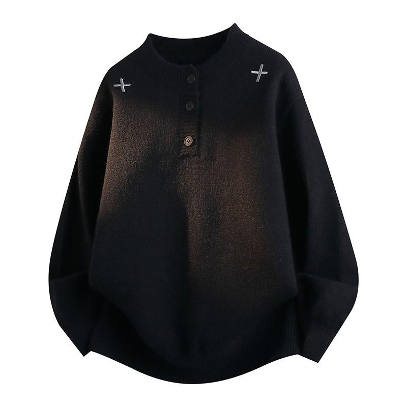 Mens Oversized Knit Sweater 2026 Fall Winter Warm Loose Fit Casual Crewneck Pullover Daily Wear