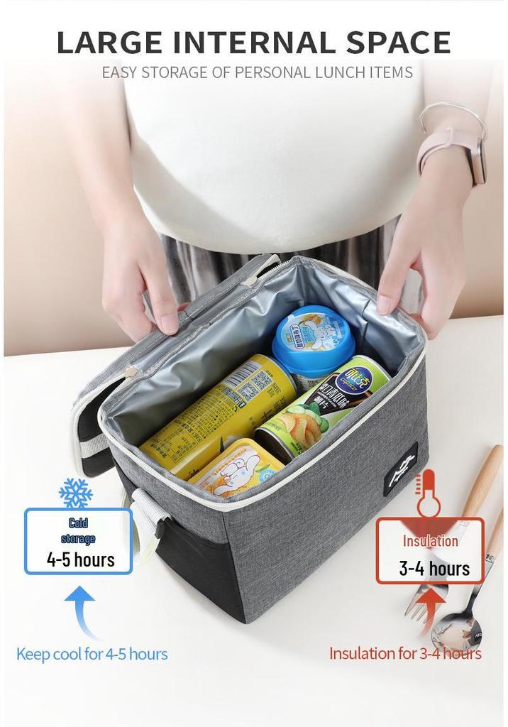 Color Block Insulated Shoulder Bag for Outdoor Camping - Thick Ice Pack & Lunch Box Preservation Bag