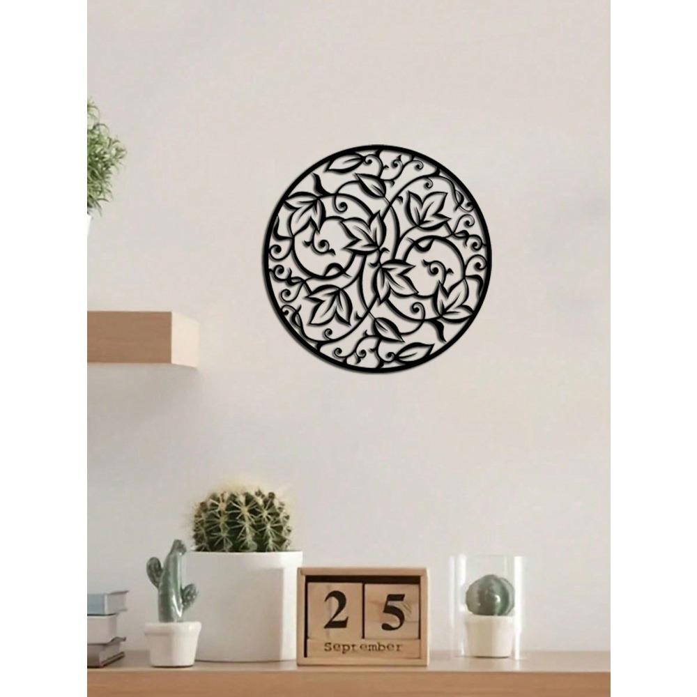 Black Iron Mandala Wall Art Bohemian Home Decor Metal Sculpture Spiritual Gift for Yoga Studio Indoor Outdoor