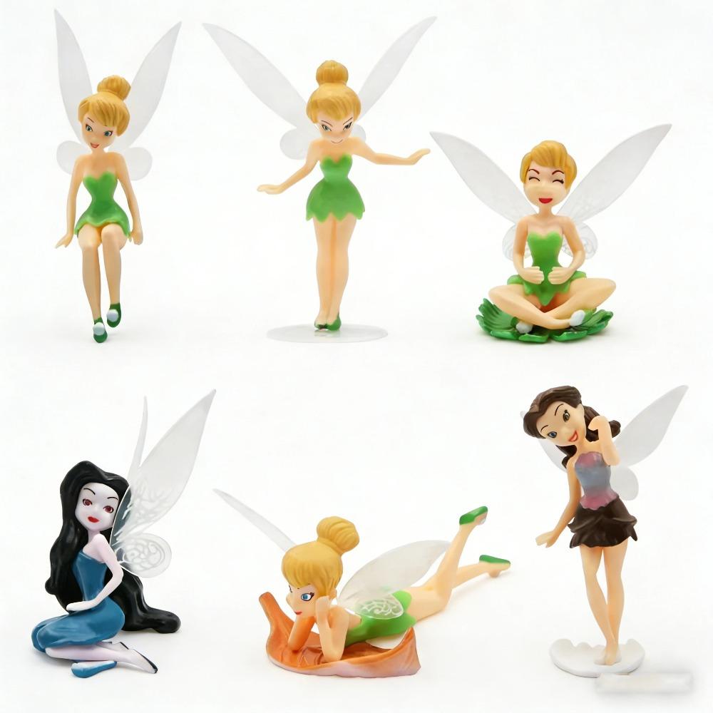 

6pcs/set Anime Tinkerbell Fairy Tales Girls Tinker Bell PVC Action Figures Toys