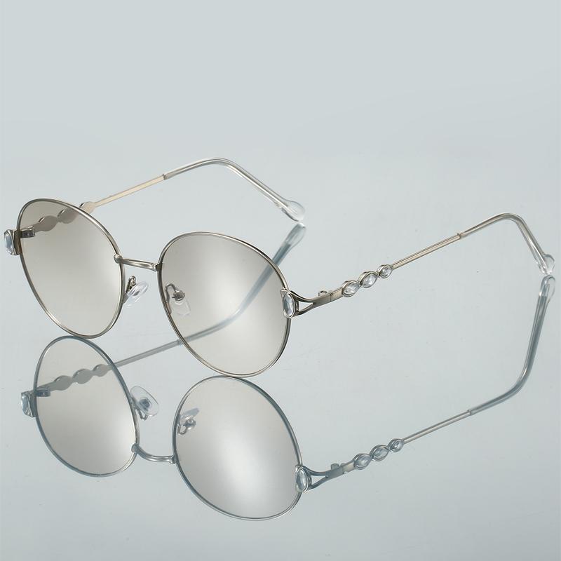 Vintage Kulaté Sluneční brýle s kamínky Dámské Nová móda Gradientní Sluneční brýle Trendy Sladký Design Ležérní Odstíny