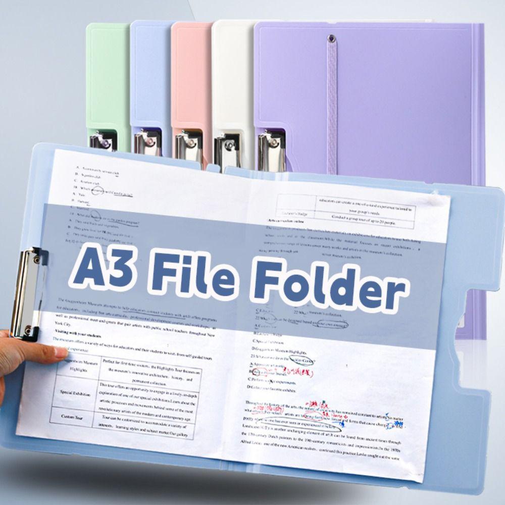 Multifunctional Strap Design A3 File Folder Multifunction Clipboard Writing Pad School Office