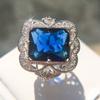 Classic Jewelry, Sapphire Court Hollow Pattern Ring, Platform Fast Order