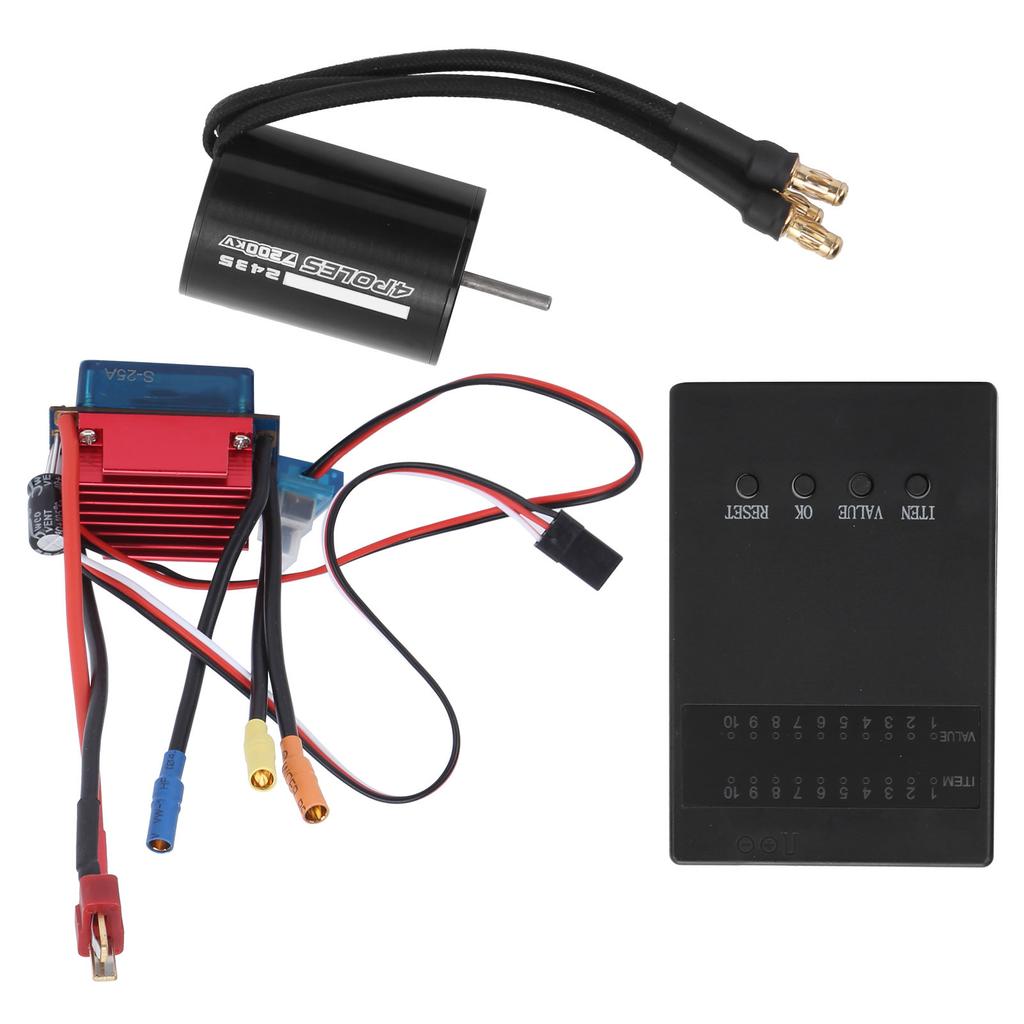 2430 7200KV Børsteløs Motor 25A Børsteløs ESC med Programmeringskort for 116 118 RC Bil