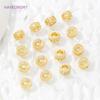 18K Gold Plated Round Spacer Beads,Separator For Beads,Brass Beads For Bracelet Making DIY Beading Jewelry Making Accessories