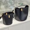 Leather Bucket Bag, Top Layer Cowhide, Large Capacity, High-end Commuting Hand Bag, Shoulder Crossbody Women's Tote Bag